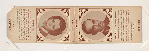 Frances Dee and Boris Karloff from Star Folders Special Cards (W439), Commercial photolithograph 