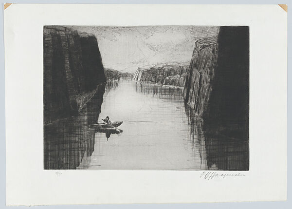 Trolling in the Norwegian highlands, Frederick Hans Haagensen (British, active Norway, Grimsby 1877–Chelmsford 1943), Etching and drypoint 