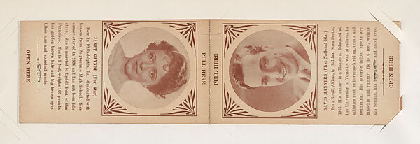 Janet Gaynor and David Manners from Star Folders Special Cards (W439), Commercial photolithograph 