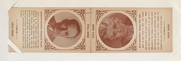 Charles Ruggles and Joan Blondell from Star Folders Special Cards (W439), Commercial photolithograph 