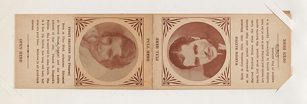 Peggy Shannon and Warner Baxter from Star Folders Special Cards (W439), Commercial photolithograph 