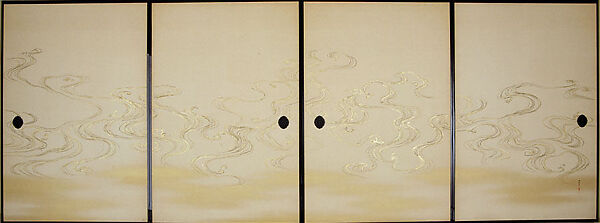 Kamisaka Sekka - Bamboo Grass and Waves - Japan - Shōwa period