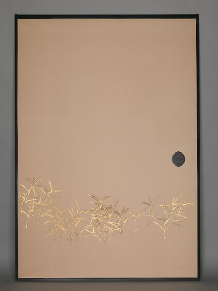 Bamboo Grass and Waves, Kamisaka Sekka (Japanese, 1866–1942), Set of four sliding-door panels (fusuma); ink and gold on paper, Japan