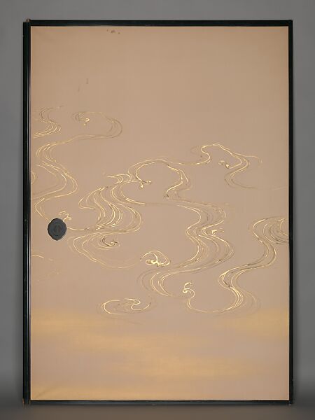 Bamboo Grass and Waves, Kamisaka Sekka (Japanese, 1866–1942), Set of four sliding-door panels (fusuma); ink and gold on paper, Japan