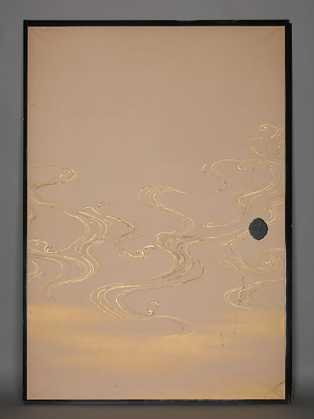 Bamboo Grass and Waves, Kamisaka Sekka (Japanese, 1866–1942), Set of four sliding-door panels (fusuma); ink and gold on paper, Japan