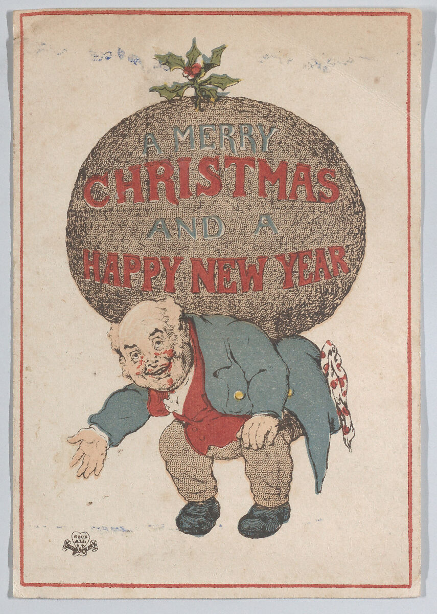 Greeting Card, Charles Henry Bennett (British, London 1828–1867 London), White card, chromolithography 