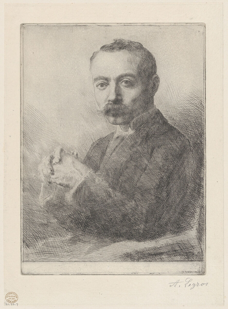 Portrait of Edward D. Adams, Alphonse Legros (French, Dijon 1837–1911 Watford, Hertfordshire), Drypoint and etching; second state of three 