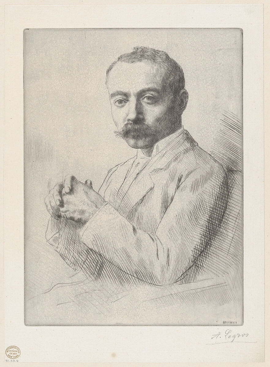Portrait of Edward D. Adams, Alphonse Legros (French, Dijon 1837–1911 Watford, Hertfordshire), Drypoint and etching; first state of three 