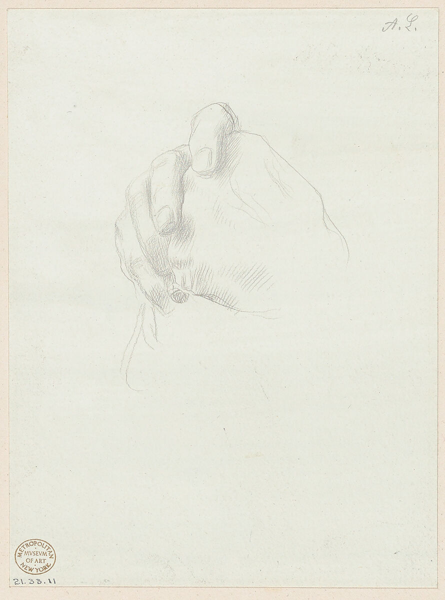 Study for the hands in the Portrait of Edward D. Adams, Alphonse Legros (French, Dijon 1837–1911 Watford, Hertfordshire), Goldpoint 