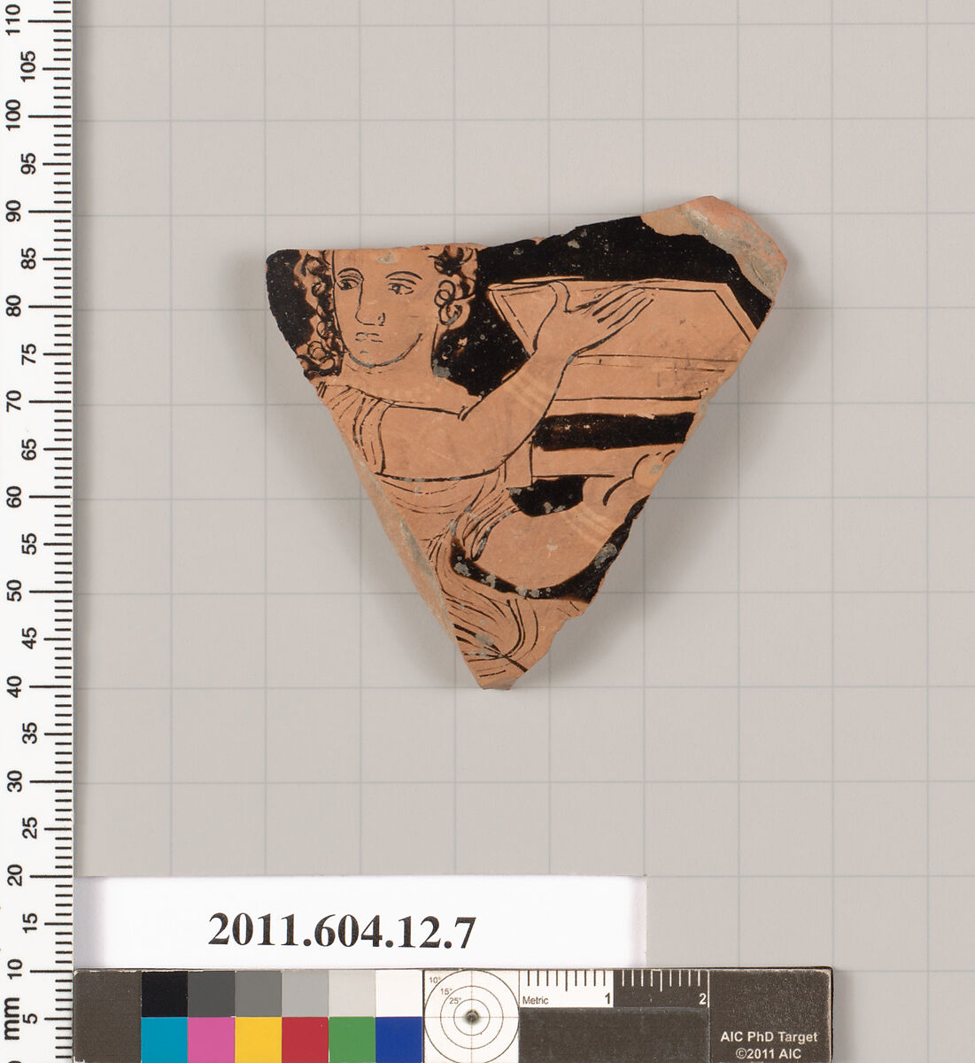 Terracotta fragment of a krater (deep bowl)?, Terracotta, Greek, South Italian, Apulian 