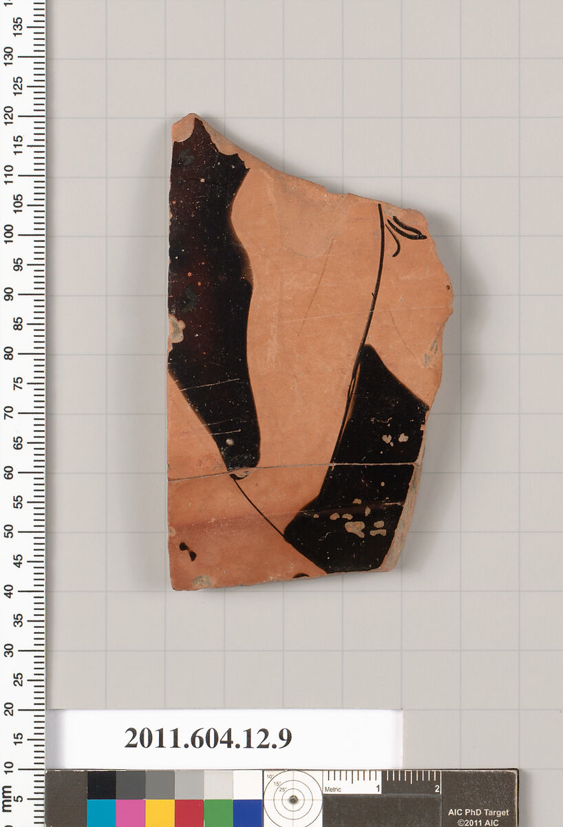 Terracotta fragment of a krater (deep bowl), Terracotta, Greek, South Italian, Apulian 