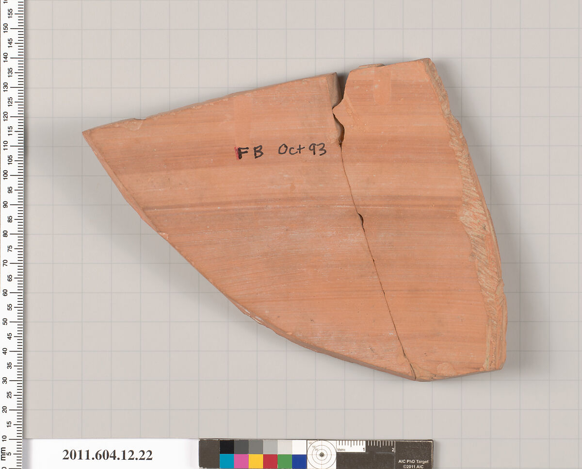 Terracotta fragment of a closed shape, Terracotta, Greek, South Italian, Apulian