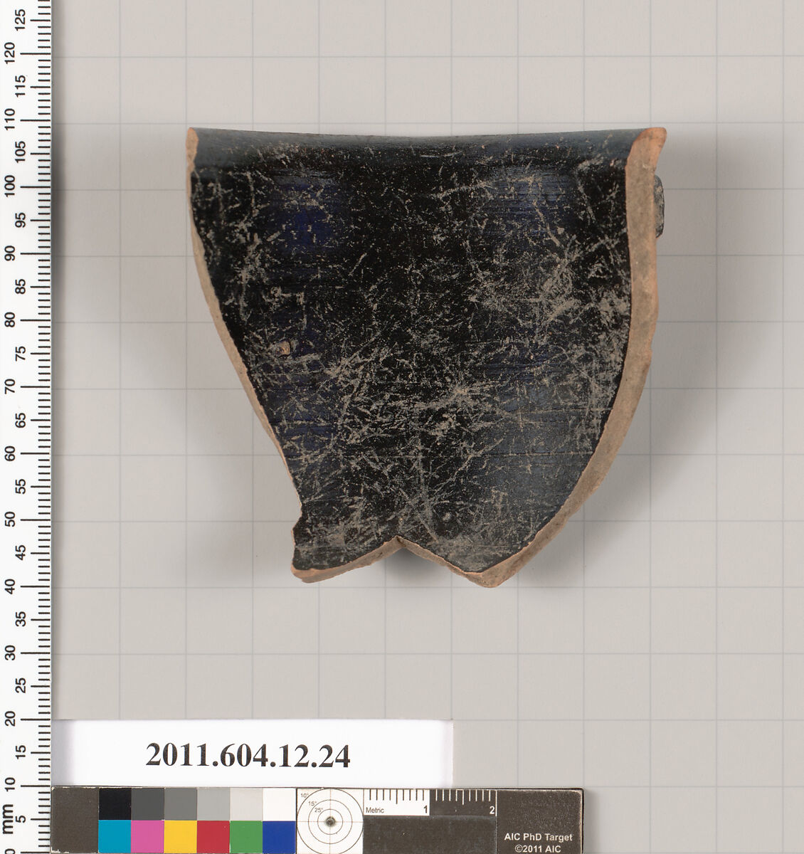 Terracotta rim fragment of a skyphos (deep drinking cup), Terracotta, Greek, South Italian, Gnathian