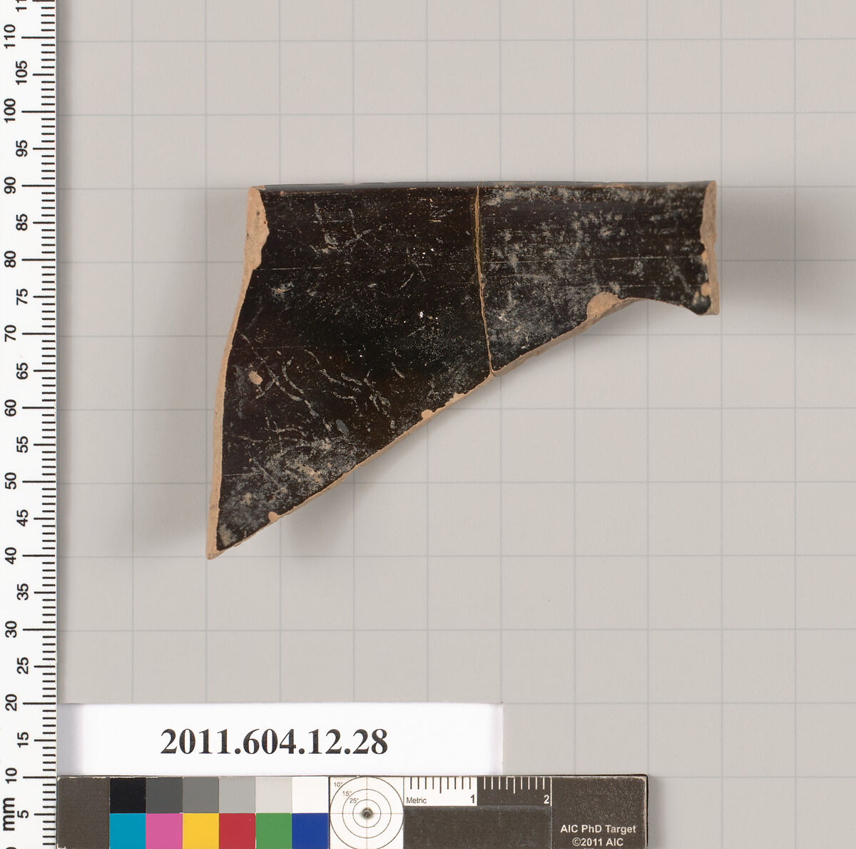 Terracotta rim fragment of a skyphos (deep drinking cup), Terracotta, Greek, South Italian, Gnathian