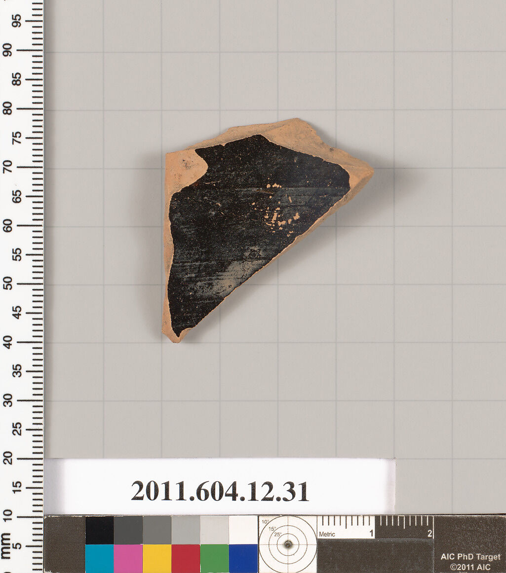 Terracotta fragment of a skyphos (deep drinking cup)?, Terracotta, Greek, South Italian, Gnathian