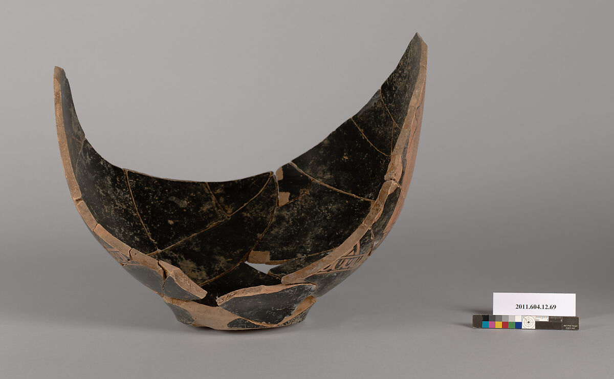 Terracotta fragment of a bell-krater (deep bowl), Terracotta, Greek, South Italian, Apulian