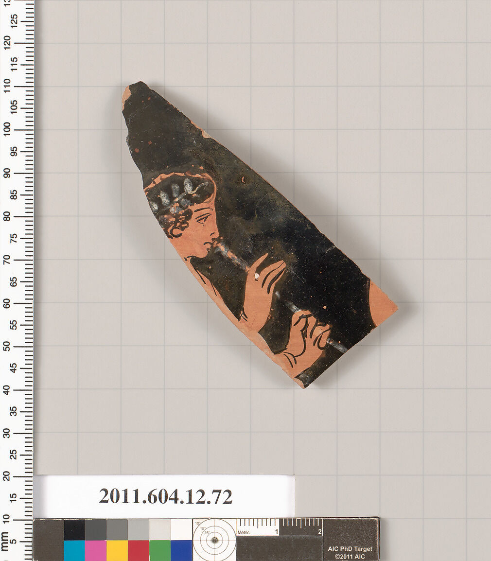 Terracotta fragment of a closed shape, Terracotta, Greek, Sicilian 