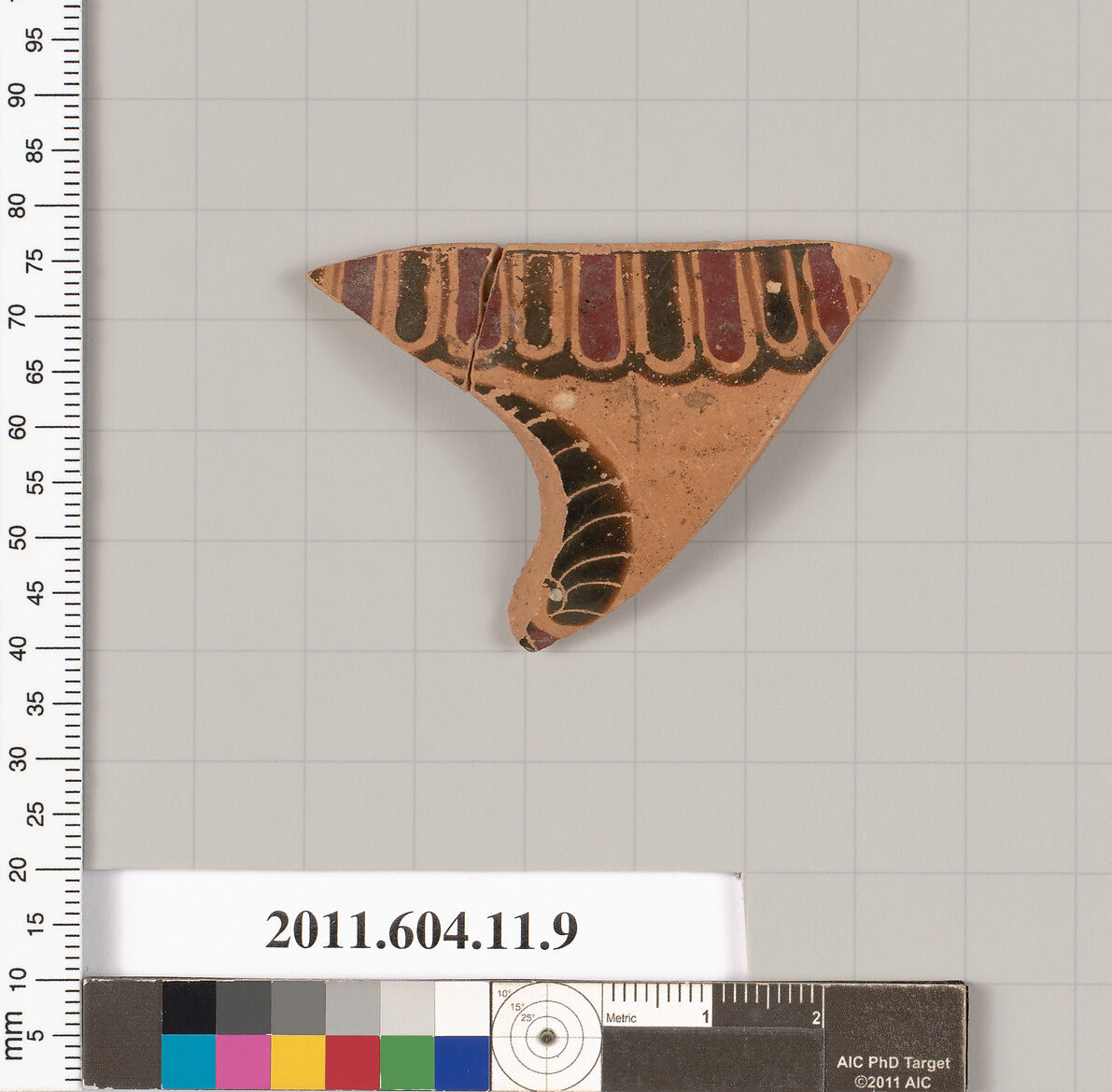 Terracotta fragment of an undetermined shape, Terracotta, Greek, Chalcidian? 