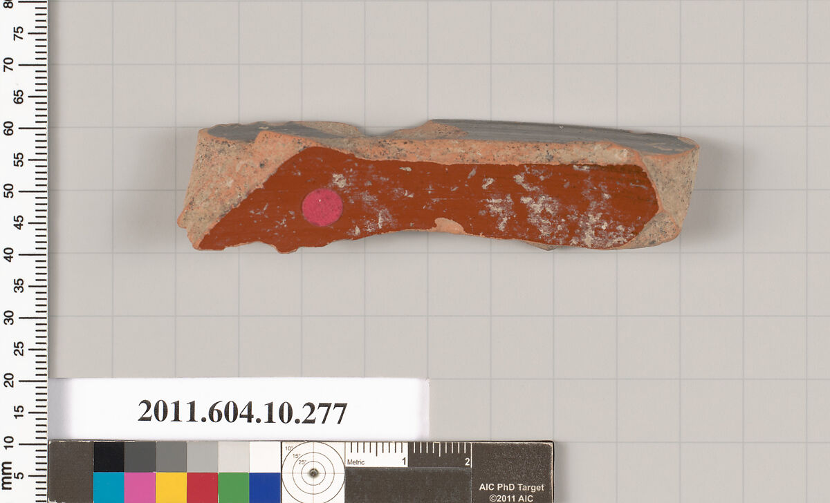 Terracotta fragment of an undetermined shape, Terracotta, Etruscan
