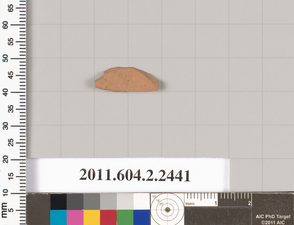 Terracotta fragment of an undetermined shape, Terracotta, Greek, Attic