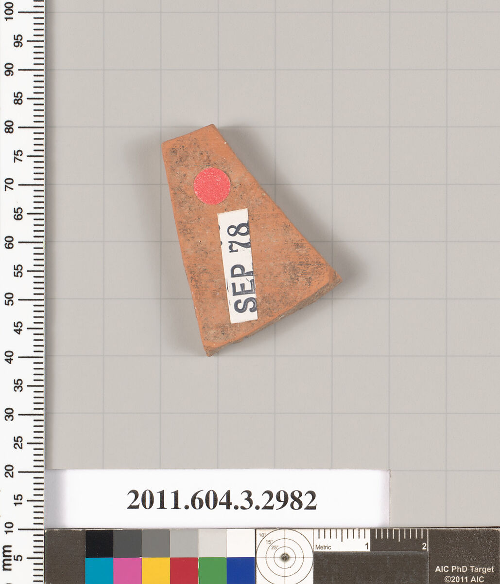 Terracotta fragment of an amphora (jar)?, Terracotta, Greek, Attic