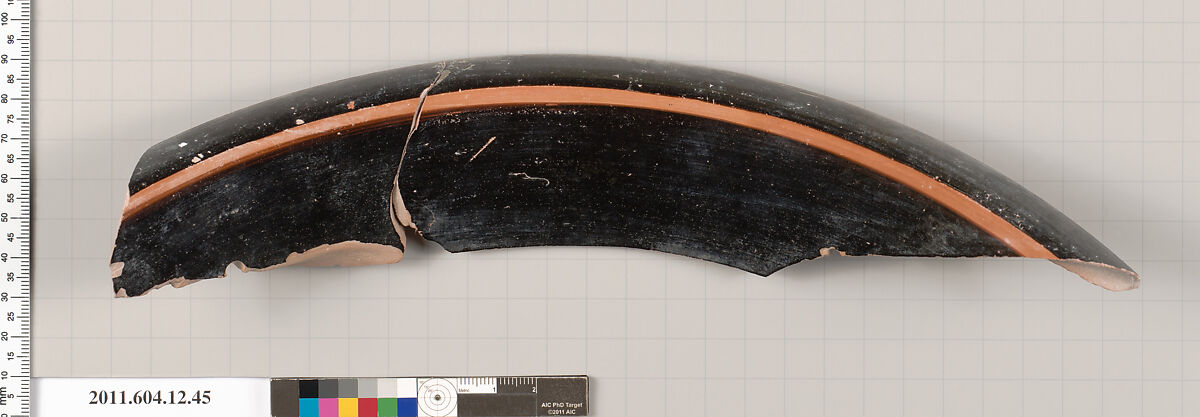 Terracotta fragment of a bell-krater (deep bowl), Terracotta, Greek, South Italian, Lucanian?