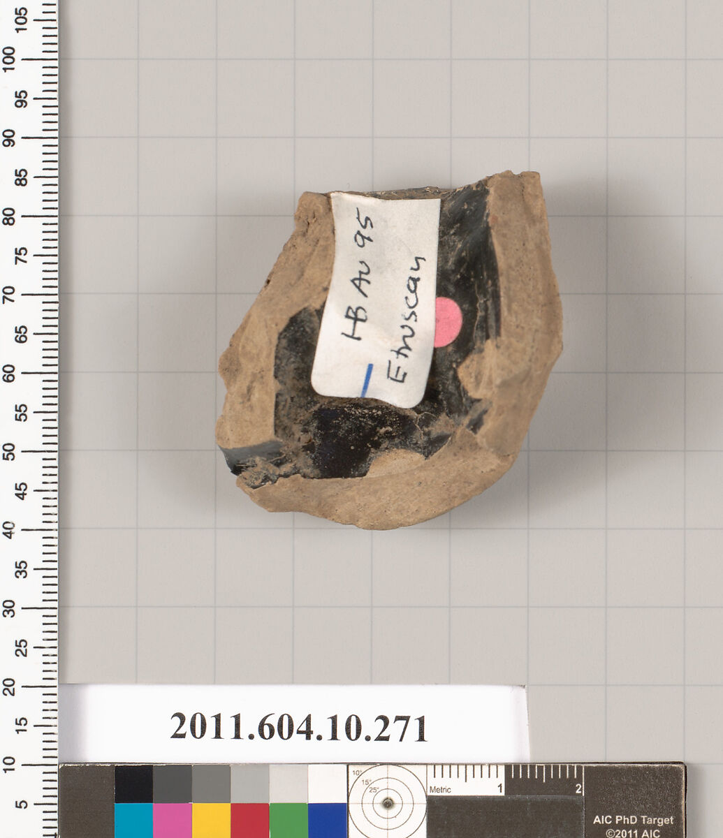 Terracotta fragment of a plastic vase, Terracotta, Etruscan