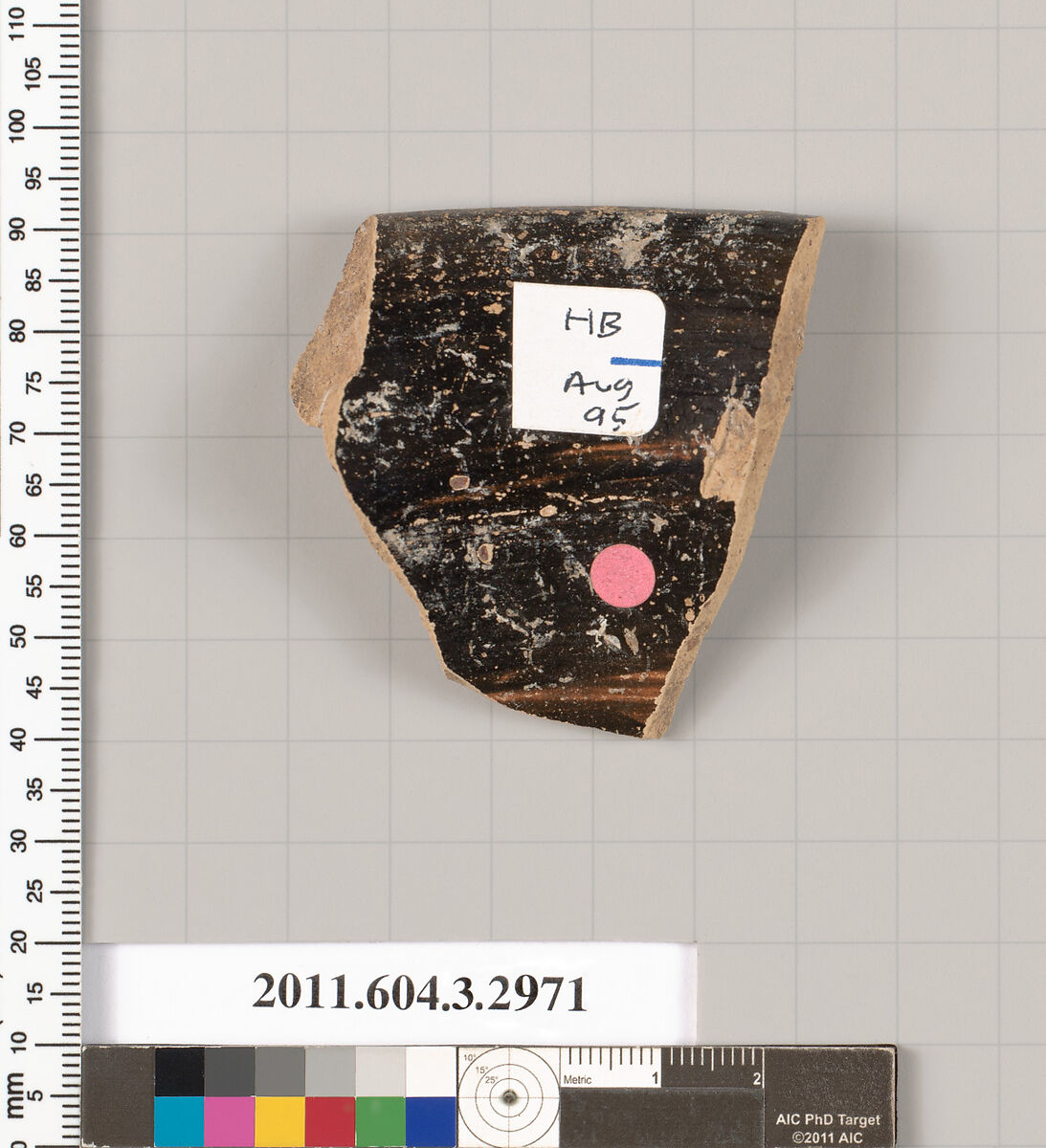 Terracotta fragment of an olpe (jug), Terracotta, Greek, Attic