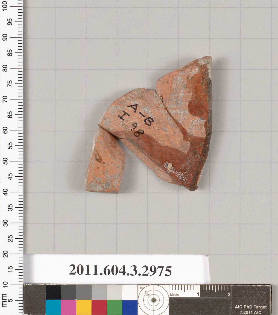 Terracotta fragment of a closed shape, Terracotta, Greek, Attic