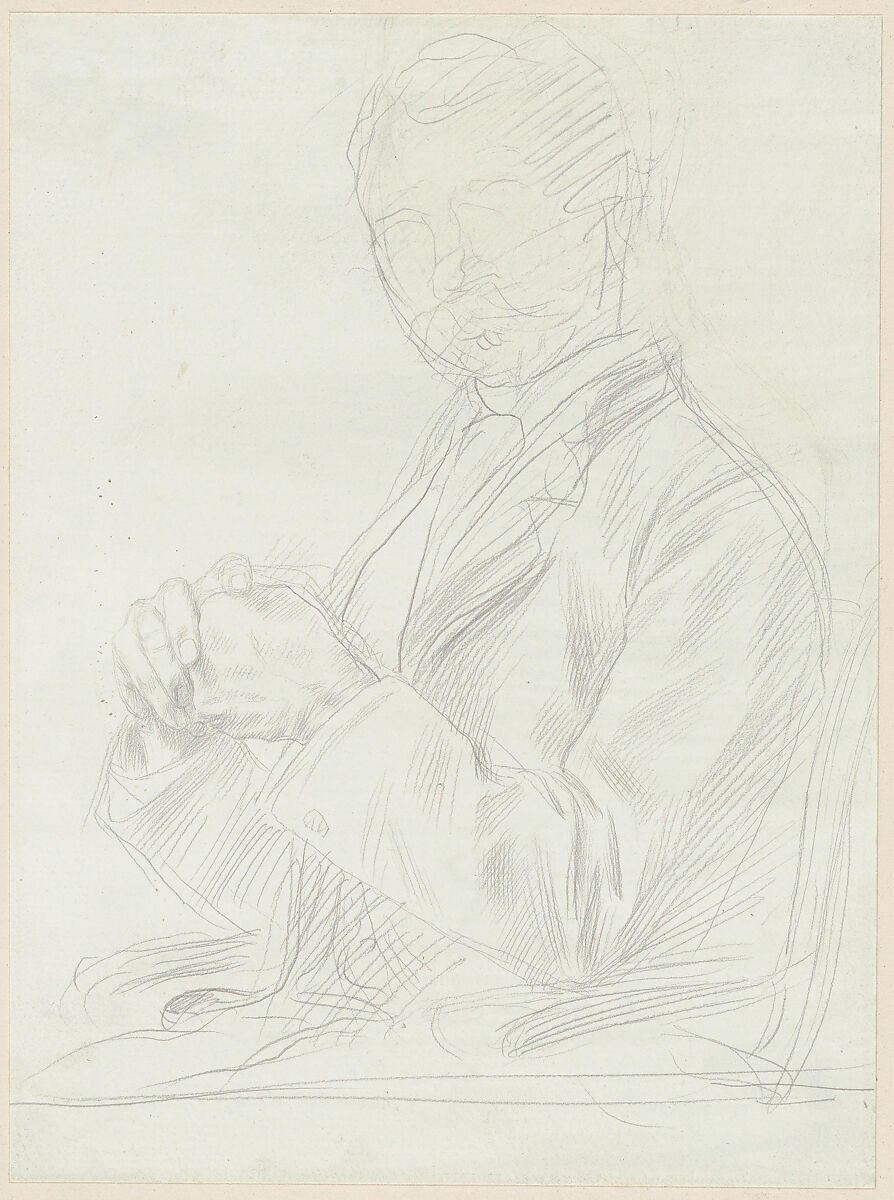 Study for the Portrait of Edward D. Adams, Alphonse Legros (French, Dijon 1837–1911 Watford, Hertfordshire), Goldpoint 