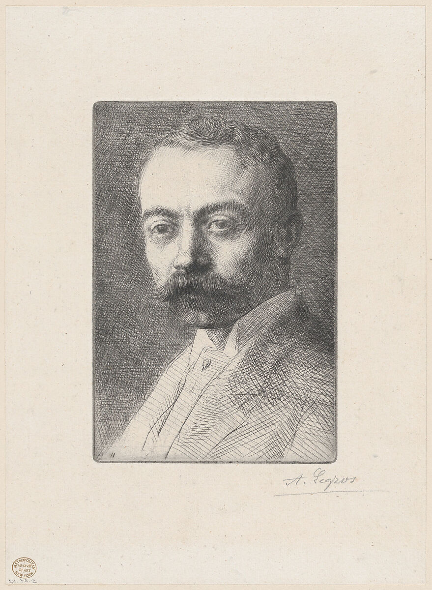 Portrait of Edward D. Adams from a Trial Plate, Alphonse Legros (French, Dijon 1837–1911 Watford, Hertfordshire), Etching and drypoint; second state 