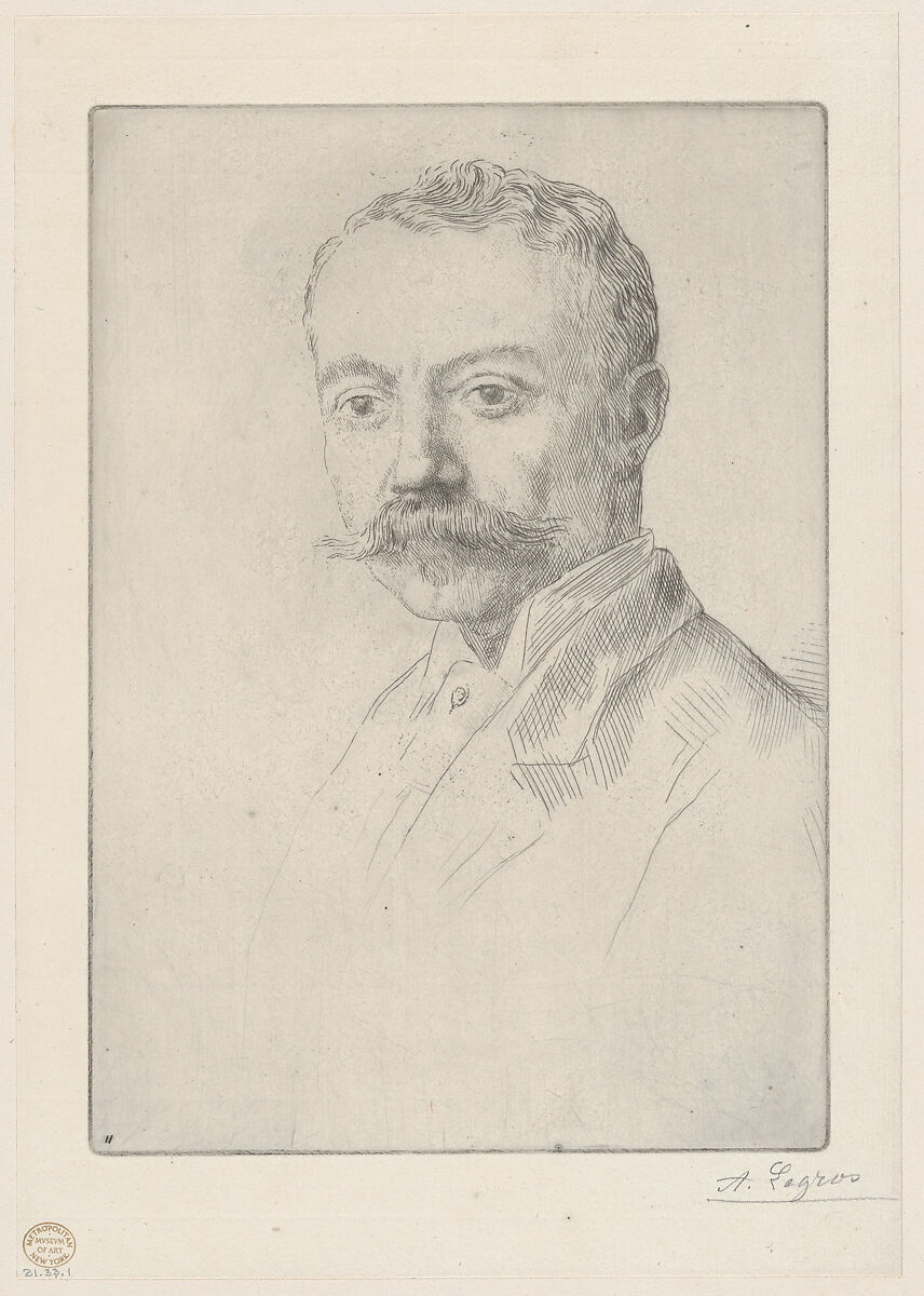 Portrait of Edward D. Adams from a Trial Plate, Alphonse Legros (French, Dijon 1837–1911 Watford, Hertfordshire), Etching; first state 