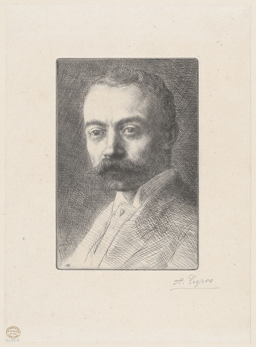 Portrait Head of Edward D. Adams, Alphonse Legros (French, Dijon 1837–1911 Watford, Hertfordshire), Etching and drypoint; second state 