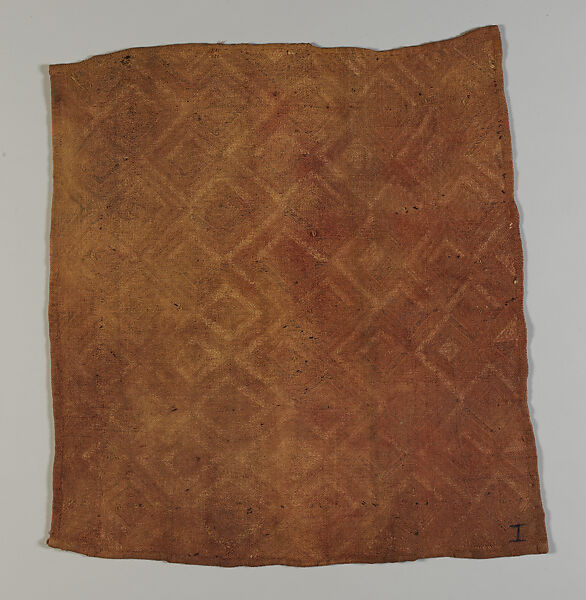 Man’s Prestige Cloth, Raffia palm fiber, cut-pile embroidery, undyed fibers and natural dyes, Kuba peoples
