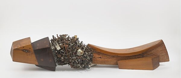 The Saddle, Jack Whitten (American, Bessemer, Alabama 1939–2018 New York), Cretan walnut, black mulberry, mixed media 