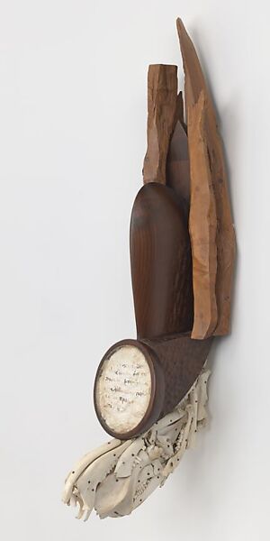 Phoenix for the Youth of Greece, Jack Whitten (American, Bessemer, Alabama 1939–2018 New York), Black mulberry, olive wood, bone, glass, handwritten text on paper 