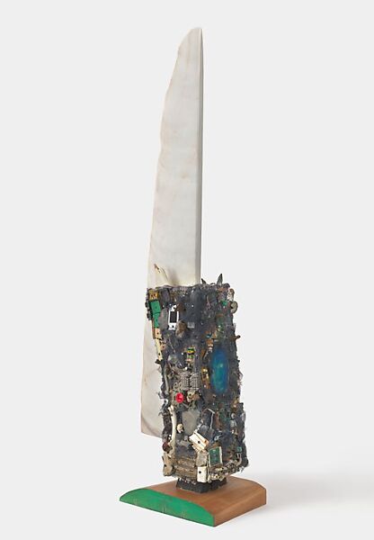 Quantum Man (The Sixth Portal), Jack Whitten (American, Bessemer, Alabama 1939–2018 New York), Marble, Cretan walnut, Serbian oak, lead, acrylic, mixed media 