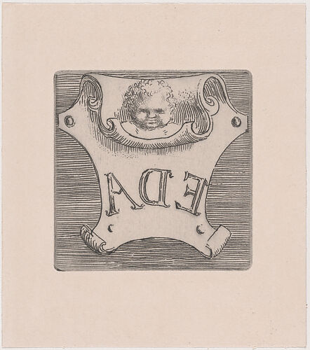 Impression from a name plate for Edward D. Adams