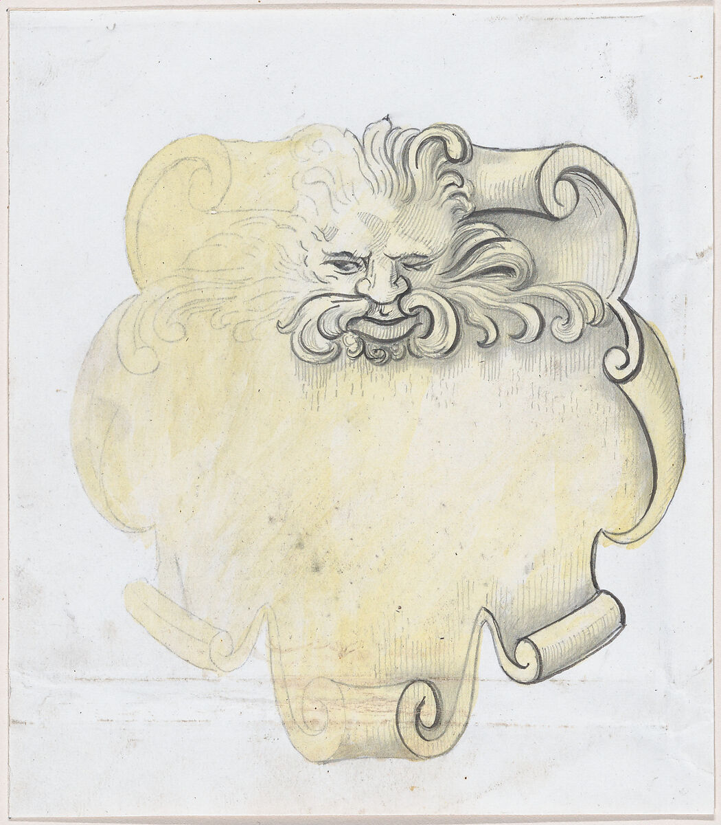 Study for a bronze name plate for Edward D. Adams, Alphonse Legros (French, Dijon 1837–1911 Watford, Hertfordshire), Graphite, pen and ink, and watercolor 