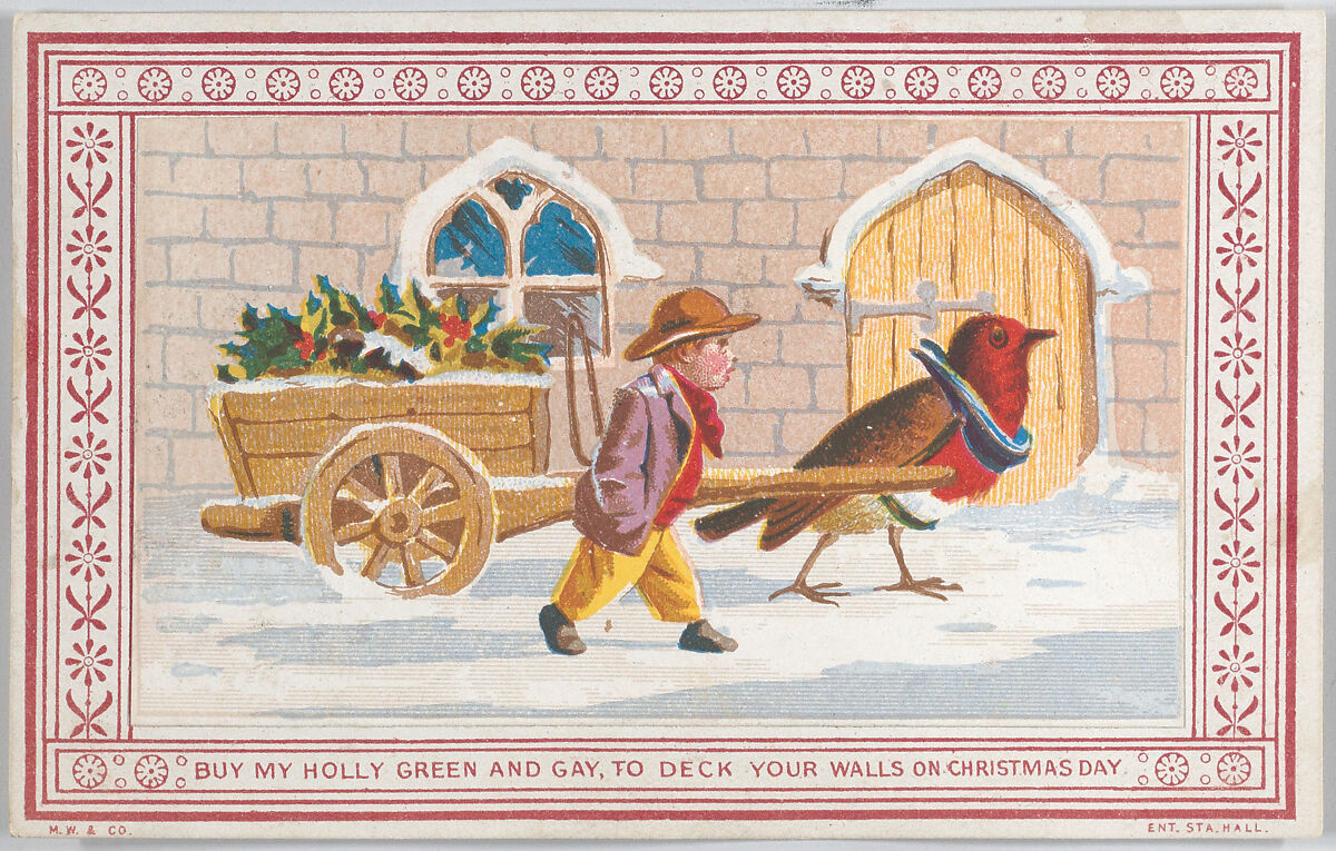 Christmas, Anonymous, White card,  chromolithography 