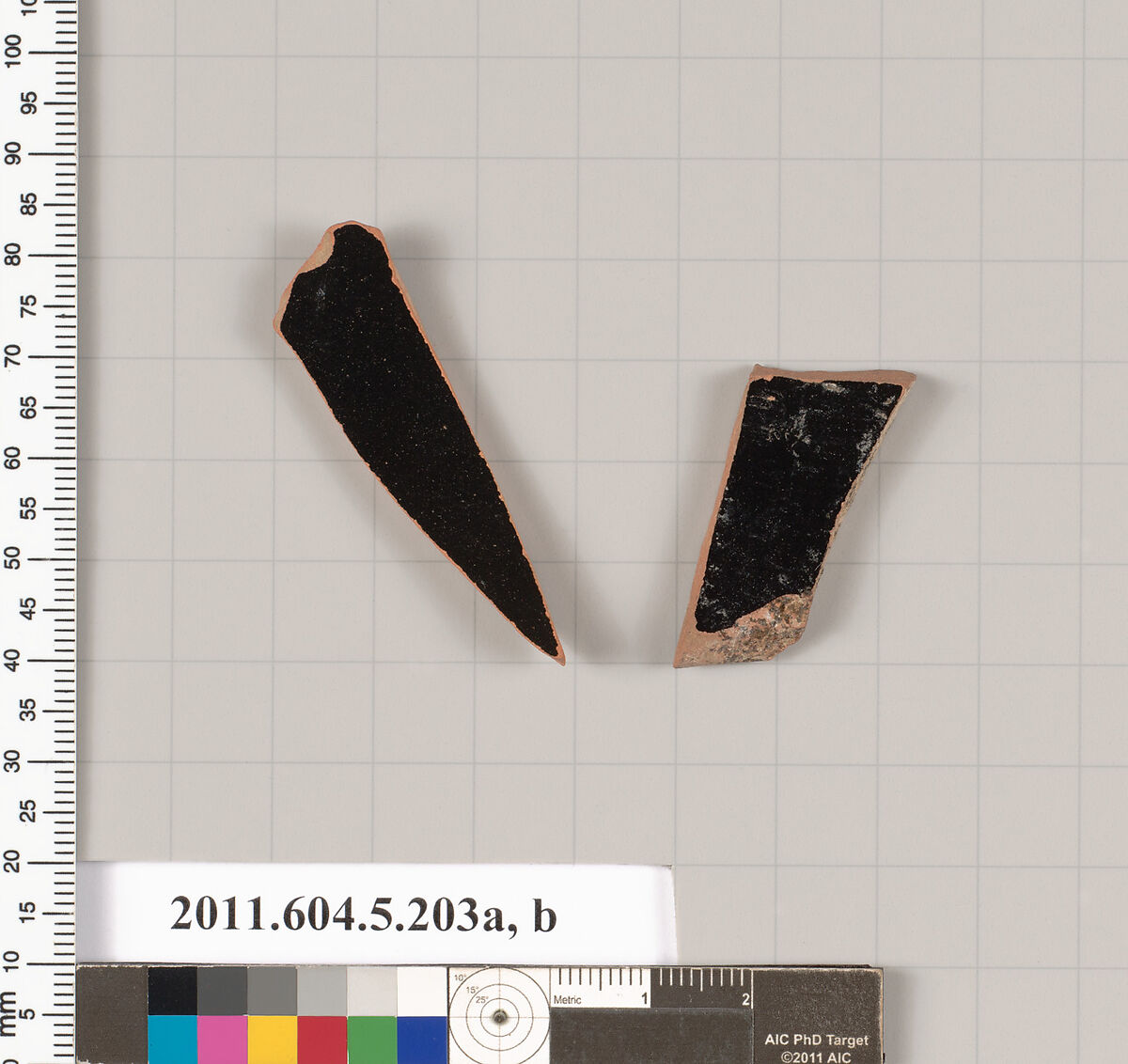 Terracotta fragments of kylikes (drinking cups), Terracotta, Greek, Attic