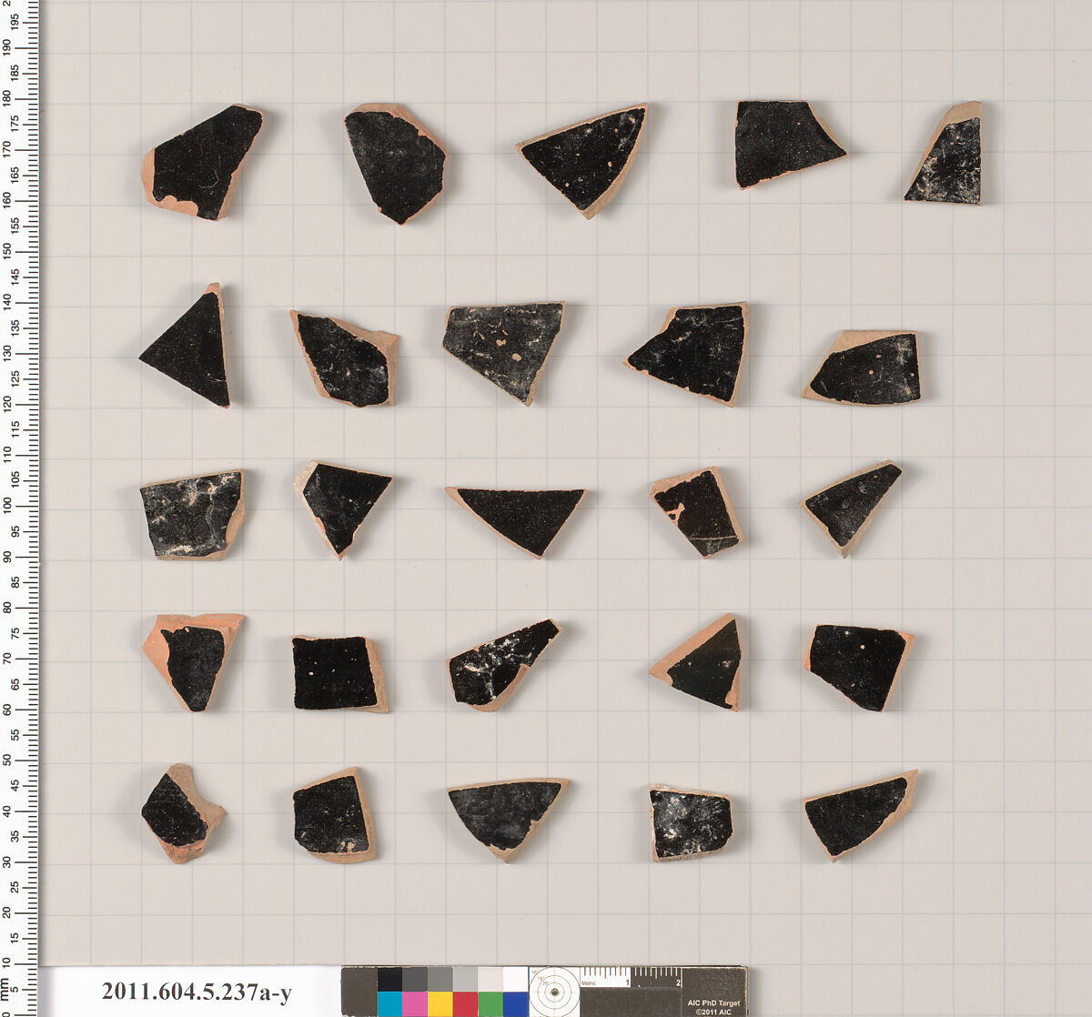 Terracotta fragments of kylikes (drinking cups), Terracotta, Greek, Attic