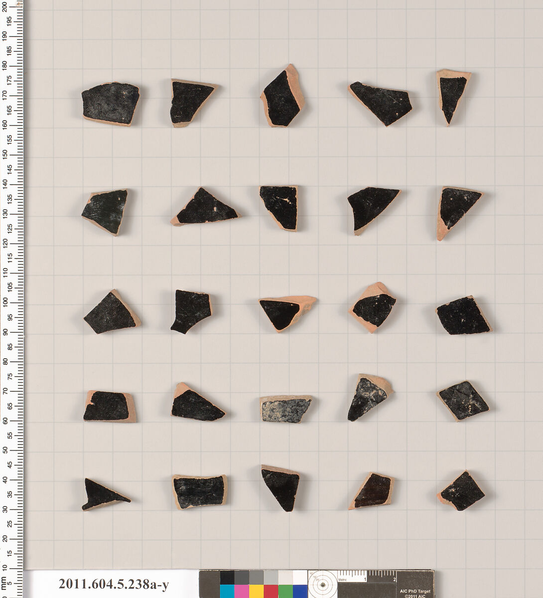 Terracotta fragments of kylikes (drinking cups), Terracotta, Greek, Attic
