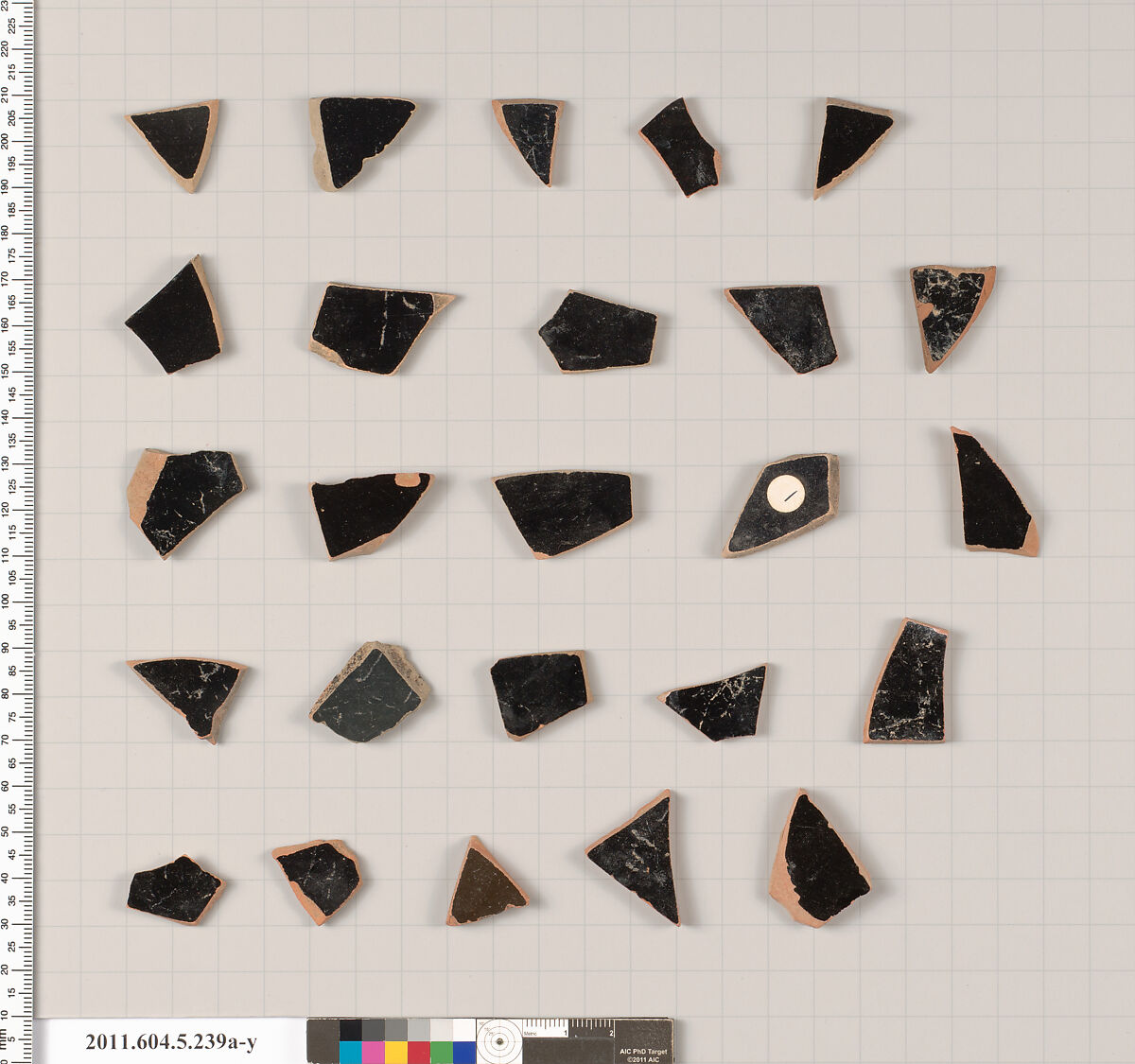 Terracotta fragments of kylikes (drinking cups), Terracotta, Greek, Attic