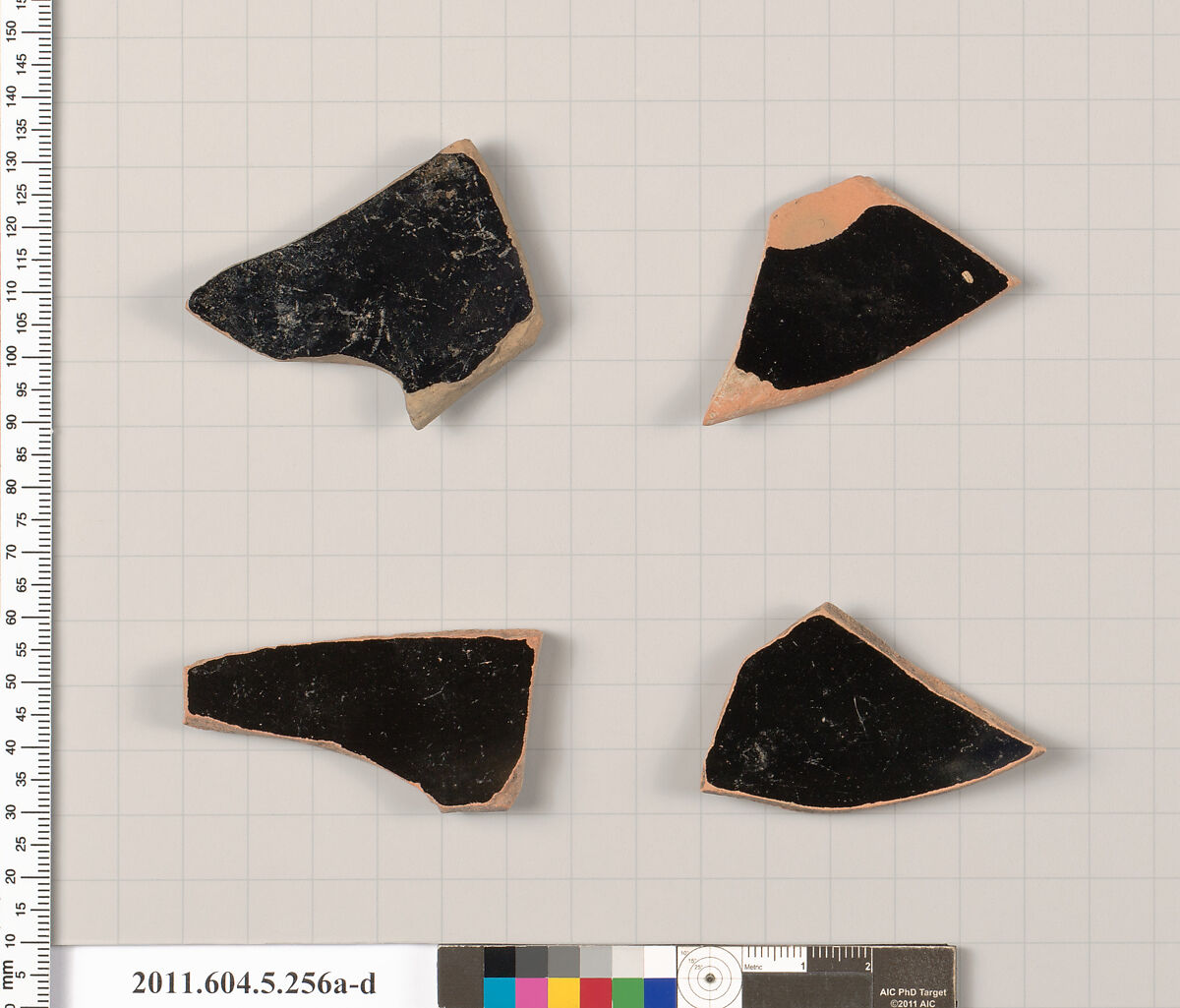 Terracotta fragments of kylikes (drinking cups), Terracotta, Greek, Attic