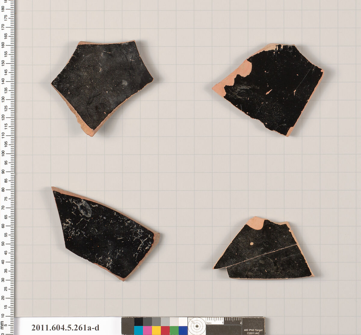 Terracotta fragments of kylikes (drinking cups), Terracotta, Greek, Attic