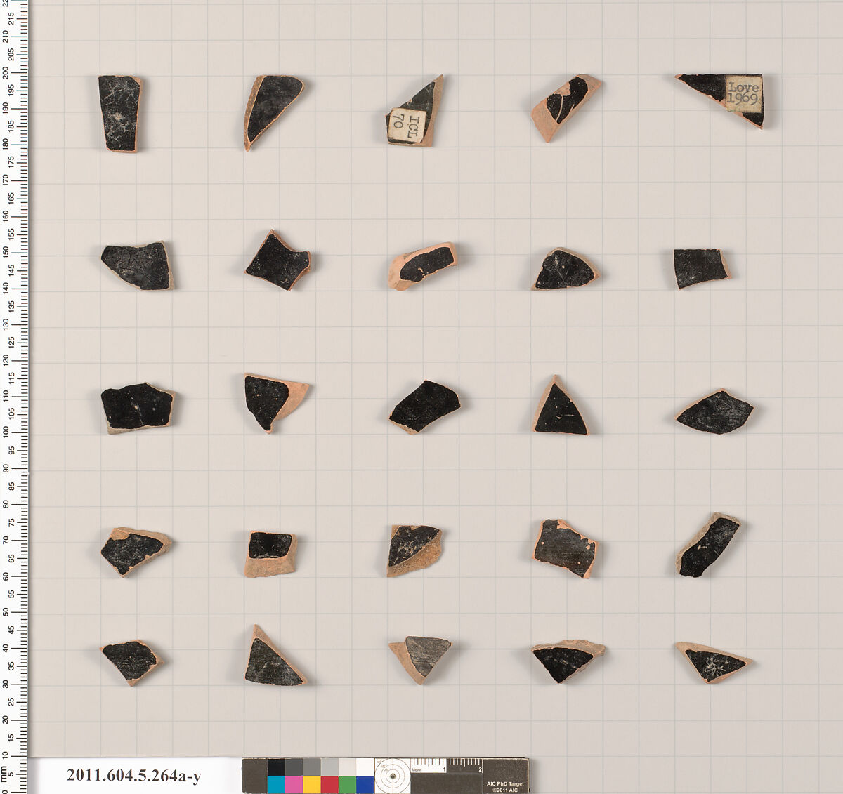 Terracotta fragments of kylikes (drinking cups), Terracotta, Greek, Attic