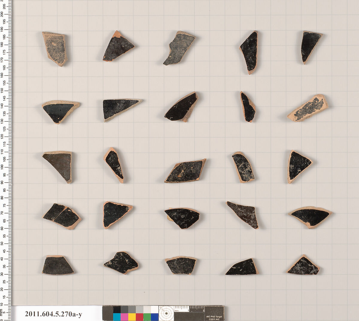 Terracotta fragments of kylikes (drinking cups), Terracotta, Greek, Attic