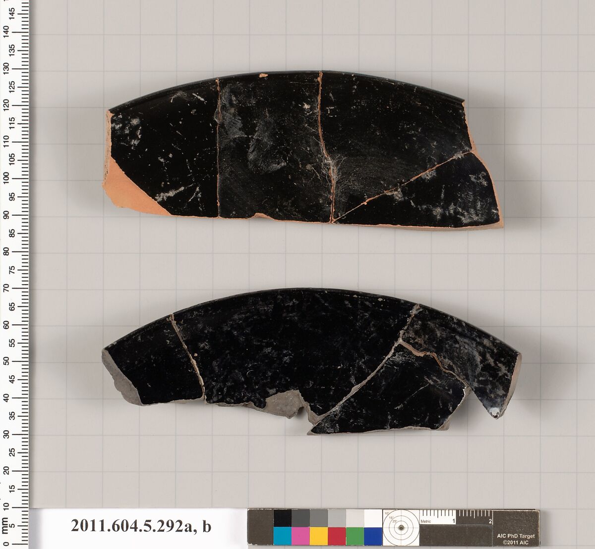 Terracotta rim fragments of kylikes (drinking cups), Terracotta, Greek, Attic