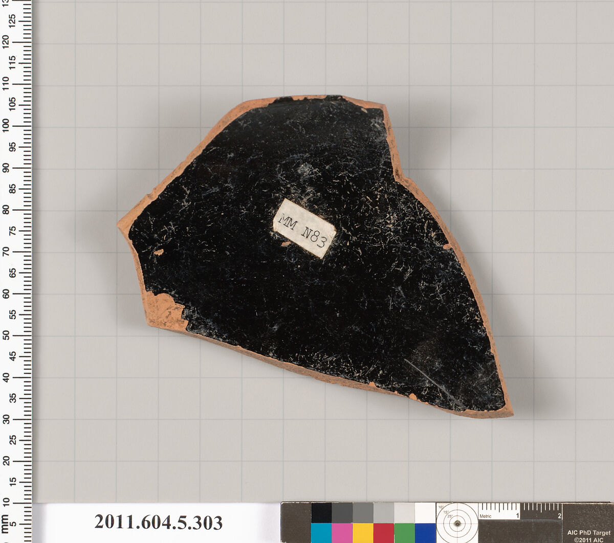 Terracotta rim fragment of a kylix (drinking cup), Terracotta, Greek, Attic
